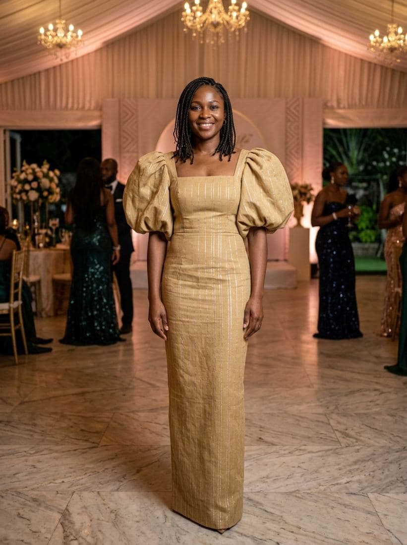 Example: Statement-sleeve gown